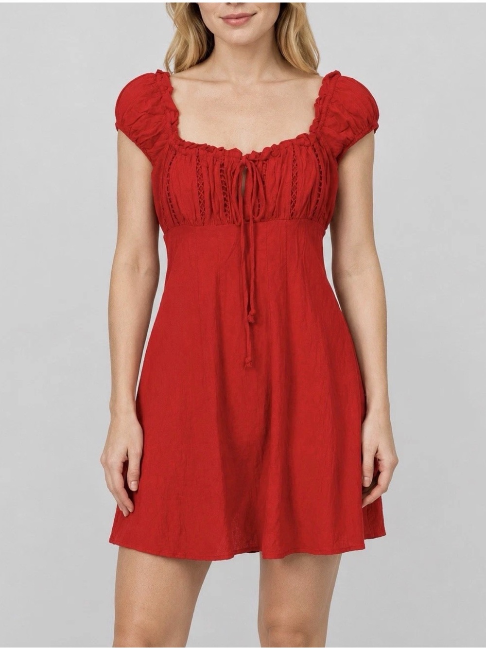 Free People 'Your Type' Milkmaid Babydoll Mini Dress Size 4